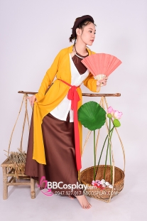 Trang Phục Tứ Thân Vàng Yếm Nâu Đụp Nâu