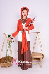 Áo Tứ Thân Đỏ Gạch Quê Hương