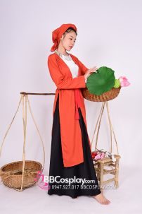 Áo Tứ Thân Đỏ Gạch Quê Hương