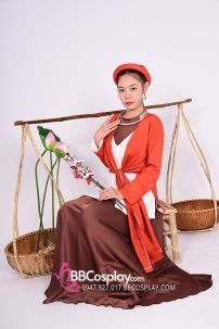 Áo Tứ Thân Đỏ Gạch Quê Hương