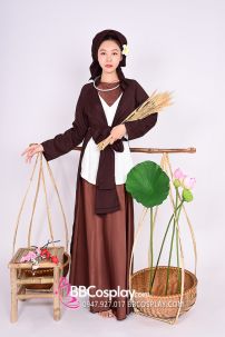 Áo Tứ Thân Nông Dân Nâu Đất