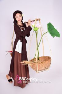 Áo Tứ Thân Nông Dân Nâu Đất