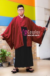 Kimono Nam Áo Đỏ Đô Váy Đen