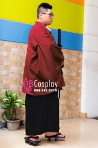 Kimono Nam Áo Đỏ Đô Váy Đen