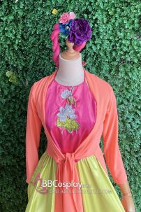 Đồ Tứ Thân Cam Yếm Hồng Sen Váy Xanh Chuối