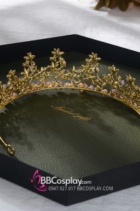 Cài Tóc Vương Miện Công Chúa Đính Hoa Sắc Màu