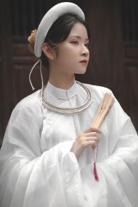 Áo Ngũ Thân Trắng Tơ Kính - Việt Phục Nguyễn Triều