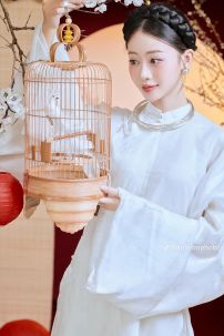 Áo Ngũ Thân Trắng Tơ Kính - Việt Phục Nguyễn Triều