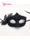 Mặt Nạ Nửa Mặt Ren Bướm Đen Huyền Bí
