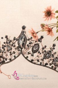 Vương Miện Cài Tóc Đính Đá Đen Quyền Lực