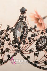 Vương Miện Cài Tóc Đính Đá Đen Quyền Lực