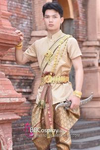 Đồ Thái Lan Nam Cao Cấp Tone Nâu Dệt Chỉ Vàng