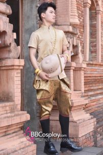 Đồ Thái Lan Nam Cao Cấp Tone Nâu Dệt Chỉ Vàng