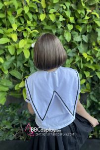 Tóc Giả Ngang Vai Mái Ngang Màu Nâu Rêu