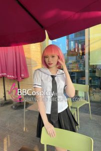 Tóc Giả Ngang Vai Mái Ngang Màu Hồng Pastel  Lisa Crazy Horse