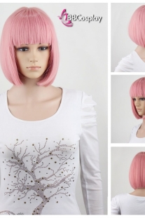 Tóc Giả Ngang Vai Mái Ngang Màu Hồng Pastel Lisa Crazy Horse