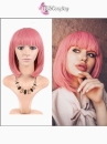 Tóc Giả Ngang Vai Mái Ngang Màu Hồng Pastel Lisa Crazy Horse