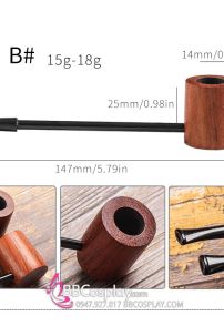 Bộ Tẩu Thám Tử - Tẩu Thuốc Gỗ Dài 14.7Cm