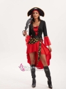 Váy Cướp Biển Hải Tặc Nữ - Váy Đỏ Áo Đen Có Tay Loe