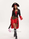 Váy Cướp Biển Hải Tặc Nữ - Váy Đỏ Áo Đen Có Tay Loe
