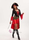 Váy Cướp Biển Hải Tặc Nữ - Váy Đỏ Áo Đen Có Tay Loe