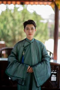 Áo Ngũ Thân Xanh Rêu Tơ Xước