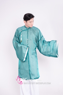 Áo Ngũ Thân Xanh Rêu Tơ Xước