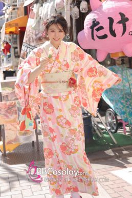 Áo Kimono Yukata Mùa Hè Ngọt Ngào Tặng Kèm Thắt Lưng