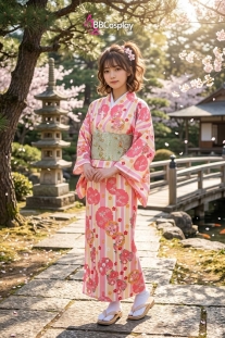 Áo Yukata Hồng-  Mùa Hè Ngọt Ngào