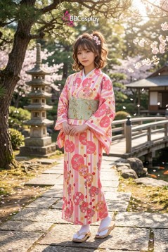 Áo Yukata Hồng-  Mùa Hè Ngọt Ngào