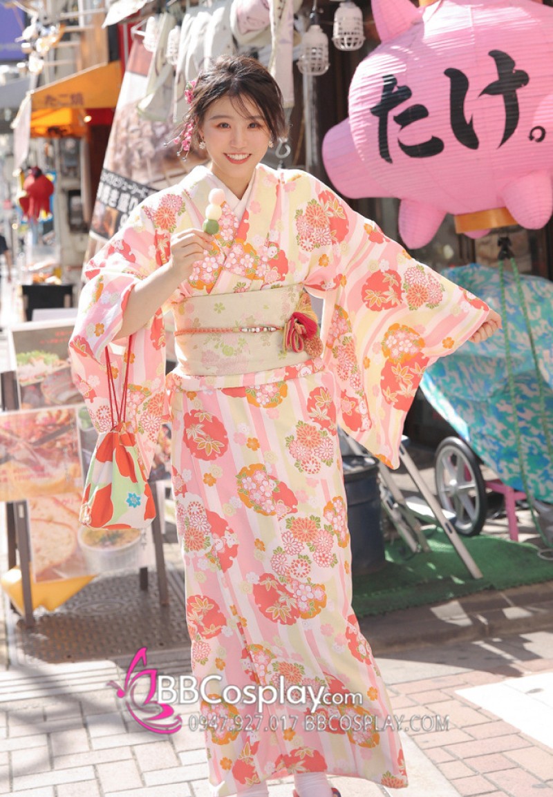 Mẫu thuê yukata nữ hoa anh đào đẹp tại BBCOSPLAY TPHCM