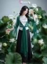 Trang Phục Tứ Thân Xanh Yếm Trắng Ao Sen