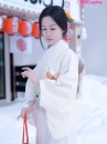 Áo Yukata Trắng Hồng Hoạ Tiết Bướm Nhẹ Nhàng