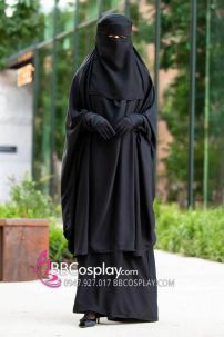 Đồ Hồi Giáo Của Phụ Nữ Niqab Kết Hợp Abayas Đen Truyền Thống