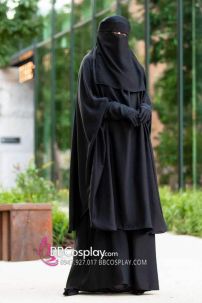 Đồ Hồi Giáo Của Phụ Nữ Niqab Kết Hợp Abayas Đen Truyền Thống