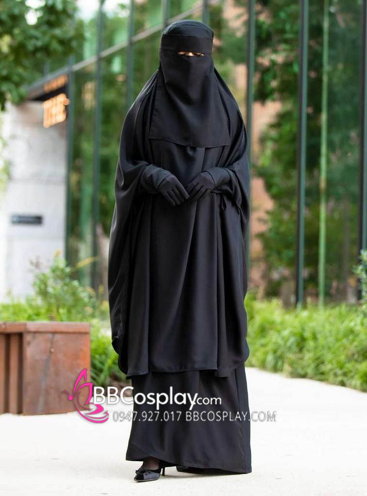 Trang Phục Hồi Giáo Của Phụ Nữ Niqab Kết Hợp Abayas Đen Truyền Thống