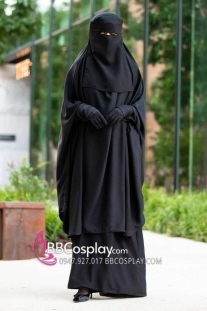 Trang Phục Hồi Giáo Của Phụ Nữ Niqab Kết Hợp Abayas Đen Truyền Thống