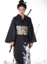 Áo Yukata Nữ Cung Thủ Archer Đen Hoa Trắng