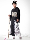 Áo Yukata Nữ Cung Thủ Archer Đen Hoa Trắng