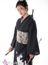 Áo Yukata Nữ Cung Thủ Archer Đen Hoa Trắng