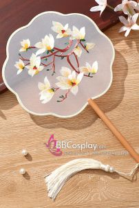 Quạt Hoa Thêu Hoa Tử