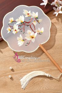 Quạt Hoa Thêu Hoa Tử