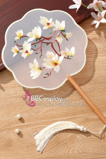 Quạt Hoa Thêu Hoa Tử