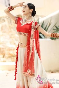 Đồ Lahanga Đỏ Ấn Độ Cho Cô Dâu  - Mẫu Váy 360 Độ