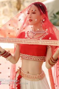 Đồ Lahanga Đỏ Ấn Độ Cho Cô Dâu  - Mẫu Váy 360 Độ