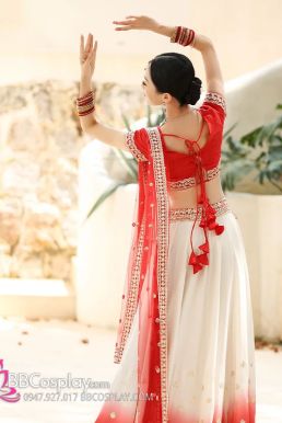 Trang Phục Lahanga Đỏ Ấn Độ Cho Cô Dâu  - Mẫu Váy 360 Độ