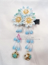 Kanzashi Nhật Bản 3 Hoa Xanh Dương -  Loại 2 Dây Hoa