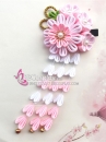 Kanzashi Nhật Bản Màu Hồng Trắng Pastel- Lớn