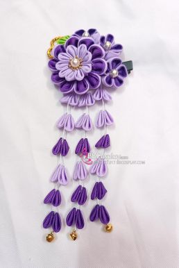 Kanzashi Nhật Bản Tím Đậm-  Lớn