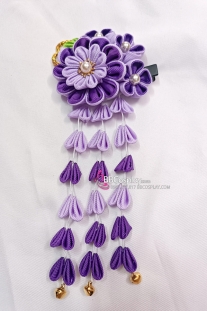 Kanzashi Nhật Bản Tím Đậm-  Lớn